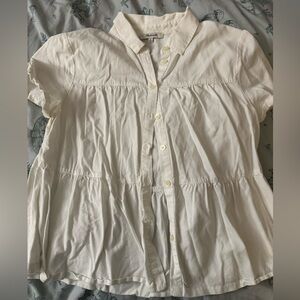 Madewell Tiered Peplum Button Up Blouse
